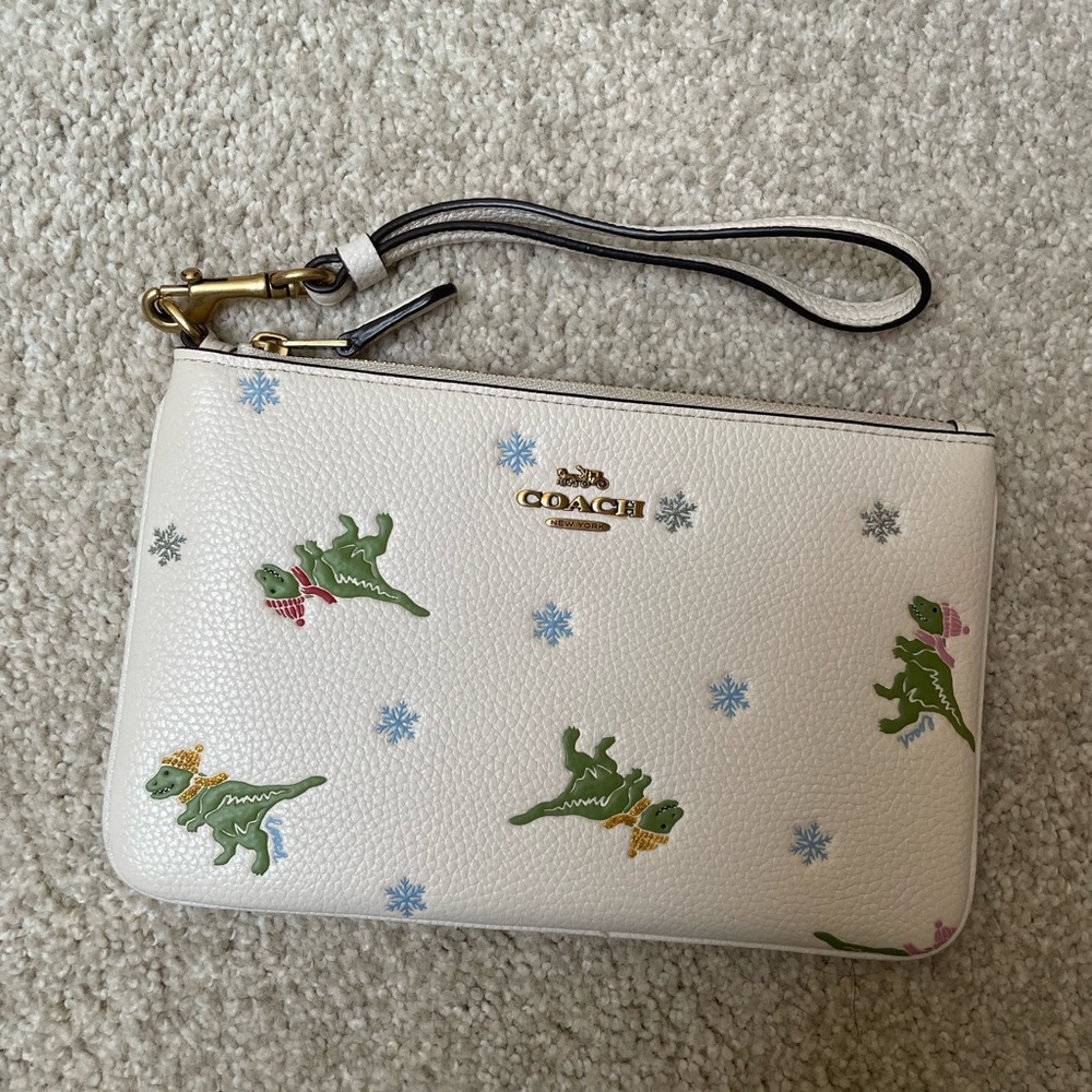 Coach Winter Rexy Dinosaur Wristlet